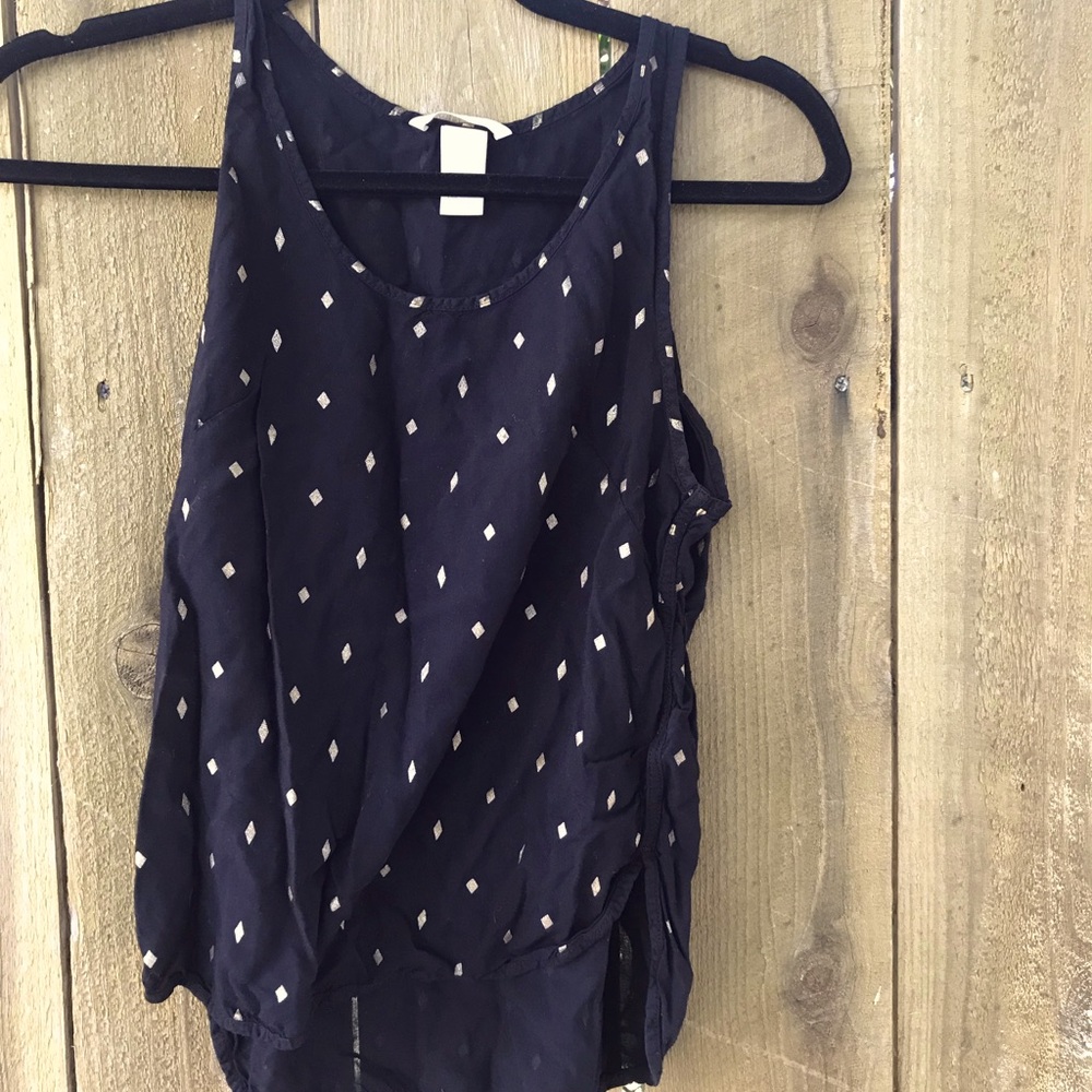 H&M XS black and gold top